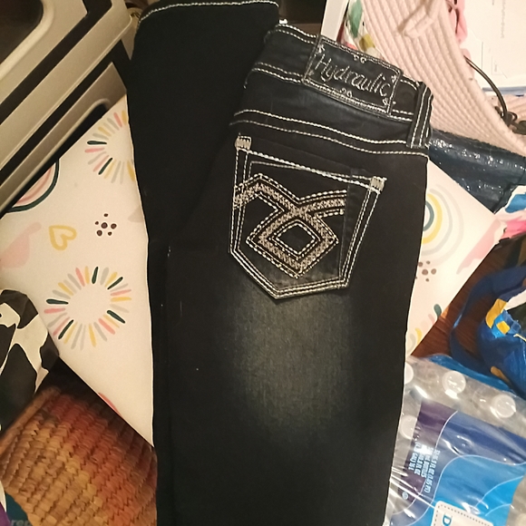 Hydraulic Black Skinny Jeans with Embellished Pockets - Picture 3 of 3